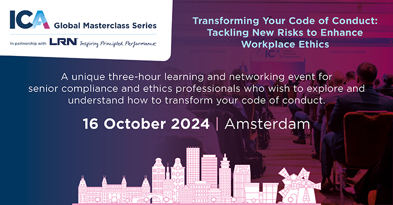 Global Masterclass series | Amsterdam | Transforming your code of conduct: Tackling new risks to enhance workplace ethics